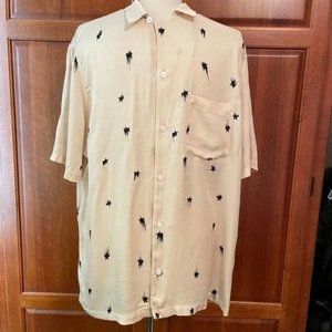 AllSaints NWT Men's Starburn Print Short Sleeve Shirt, size Medium